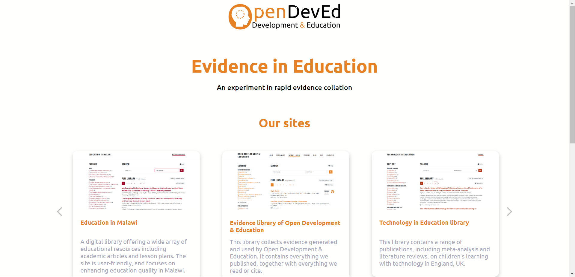 Evidence in Education - project